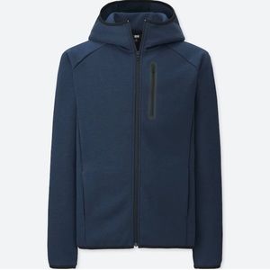 Uniqlo men’s Dry stretch sweat zipped hoodie xxl new navy